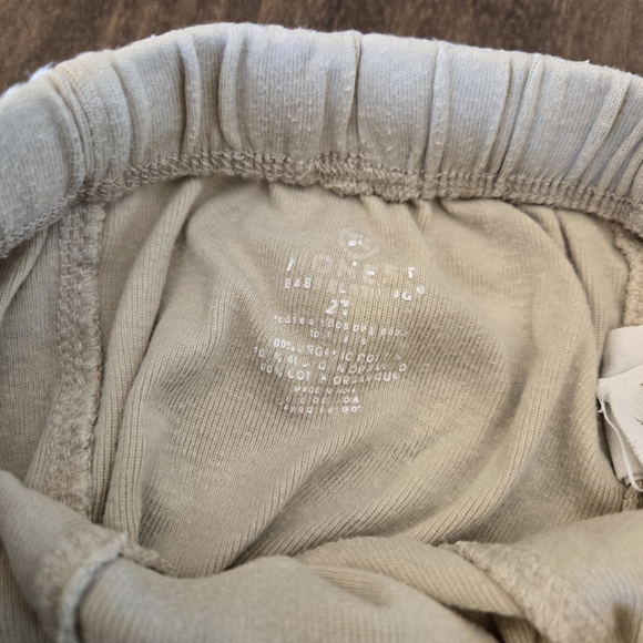 The Honest Company Tan and Cream Joggers Soft Fabric 100% Organic Cotton - Picture 6 of 7